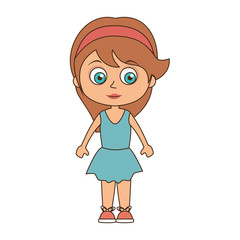 girl smiling happy child kid wearing dress vector illustration