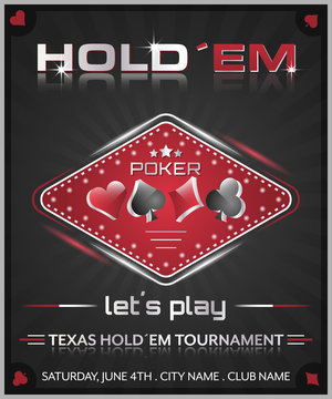 Texas holdem poker tournament poster.