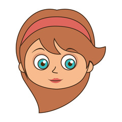 girl smiling happy child kid face cartoon vector illustration