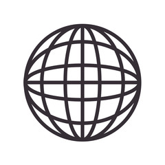 global icon globe connection network worldwide map corporation vector illustration