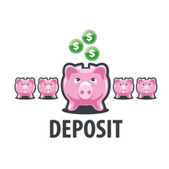 vector logo piggy bank