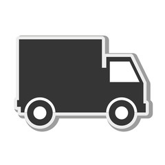cargo truck transportation vehicle silhouette side view vector illustration