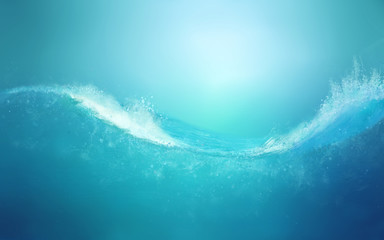 wave image on a blue background