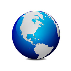 Vector globe icon of the world