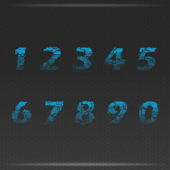 glass numbers. Vector illustration