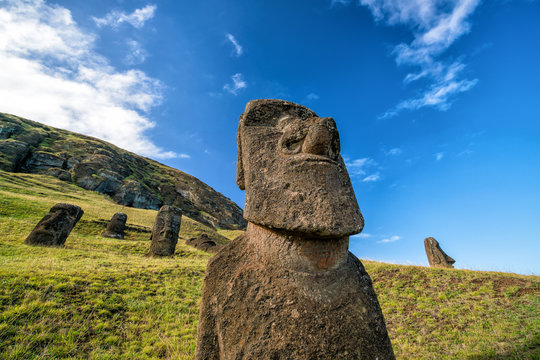 Moais  in Easter Island Chile