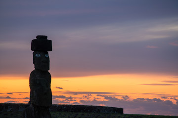 Moais  in Easter Island Chile