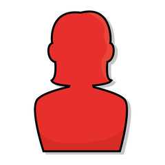 red avatar female user person face profile vector illustration
