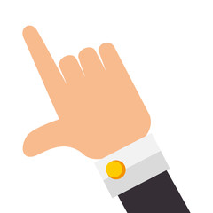 Obraz premium hand pointing finger direction gesture and communication vector illustration