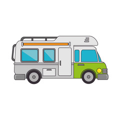 trailer truck vehicle camping  cabine caravan vector illustration