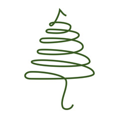 pine tall tree plant traditional christmas decorative symbol vector illustration