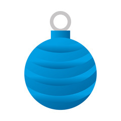 christmas season decoration blue ball decoration vector illustration