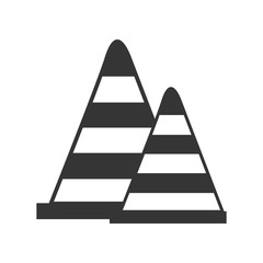 cone precaution road sign element security warning vector illustration