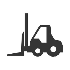 forklift truck construction machinary vehicle silhouette vector illustration
