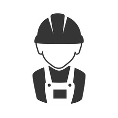 avatar constructor worker man wearing helmet and overall vector illustration