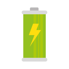 battery complete charging power electricity charge bolt vector illustration