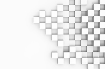 Abstract 3d architecture background with white cubes