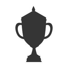 trophy cup winner award first place silhouette vector illustration 
