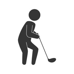 golf sport player man game equipment position vector illustration
