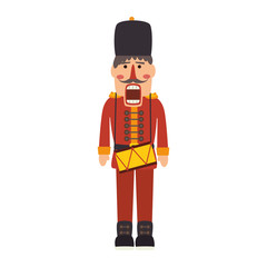 nutcracker toy man soldier christmas traditional symbol vector illustration