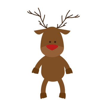 reindeer deer christmas cartoon character decoration vector illustration