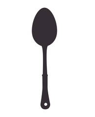 kitchen spoon cutlery utensil silverware food silhouette vector illustration