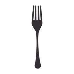 kitchen fork cutlery utensil silverware food silhouette vector illustration