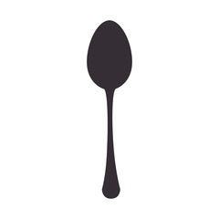 kitchen spoon cutlery utensil silverware food silhouette vector illustration - obrazy, fototapety, plakaty