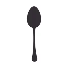 Fotobehang kitchen spoon cutlery utensil silverware food silhouette vector illustration © Gstudio