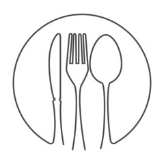 kitchen fork knife spoon cutlery utensil silverware food silhouette vector illustration