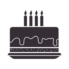 cake dessert food birthday candles pastry bakery sweet  silhouette vector illustration