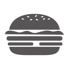 burger fast delivery food menu delicious silhouette vector illustration