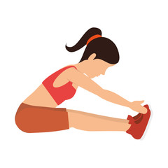 Fototapeta premium girl workout training fitness lifestyle exercises activity vector illustration
