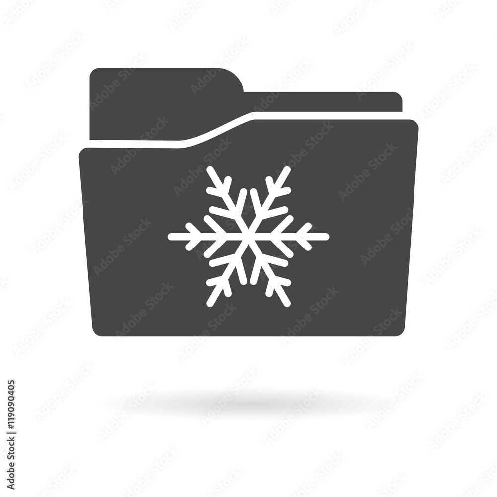 Poster isolated file folder icon with a snowflake