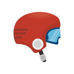 red helmet sport protection equipment wear accessory vector illustration