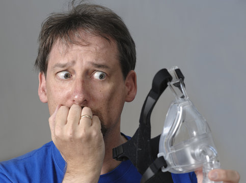 Man is worried about using CPAP mask