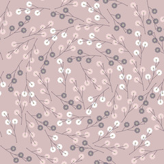 Cute seamless pattern with decorative flowers isolated on pink b - 119091425