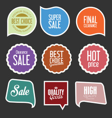 Modern sale stickers and tags collection vector