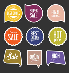 Modern sale stickers and tags collection vector