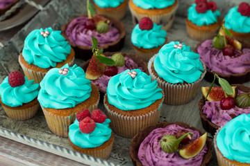 cream basket dessert