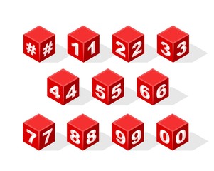 Obraz premium Set of Isometric Numbers on White Background. Vector Illustration. 