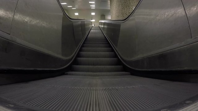 Escalator steps moving up
