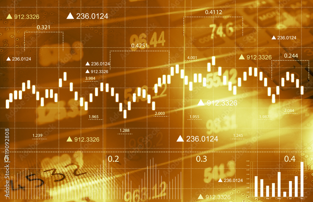 Wall mural finance data concept