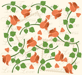retro background with roses
