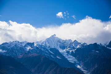 Mount Shishapangma in the summer of Tibet, China