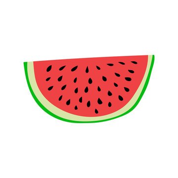 Watermelon slice. Cartoon style vector illustration