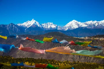 Crédence de cuisine en verre imprimé Shishapangma Mont Shishapangma à l& 39 été du Tibet, Chine