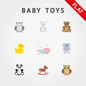 Baby toys. Cute little animals.