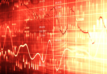 Financial data on a monitor