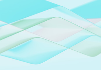 Abstract lines and 3D coloful shapes with wave form. 3d illustration